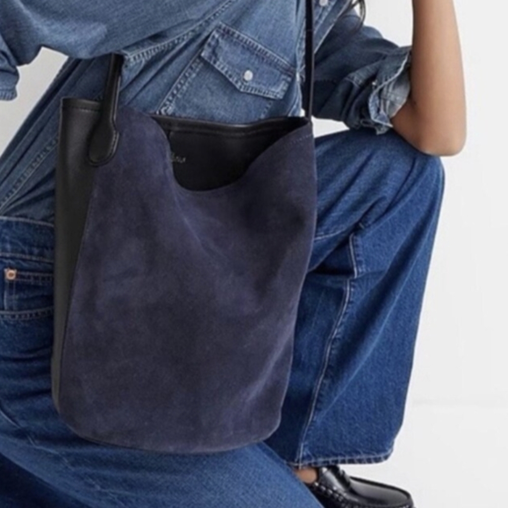 J Crew Berkeley bucket bag navy and black